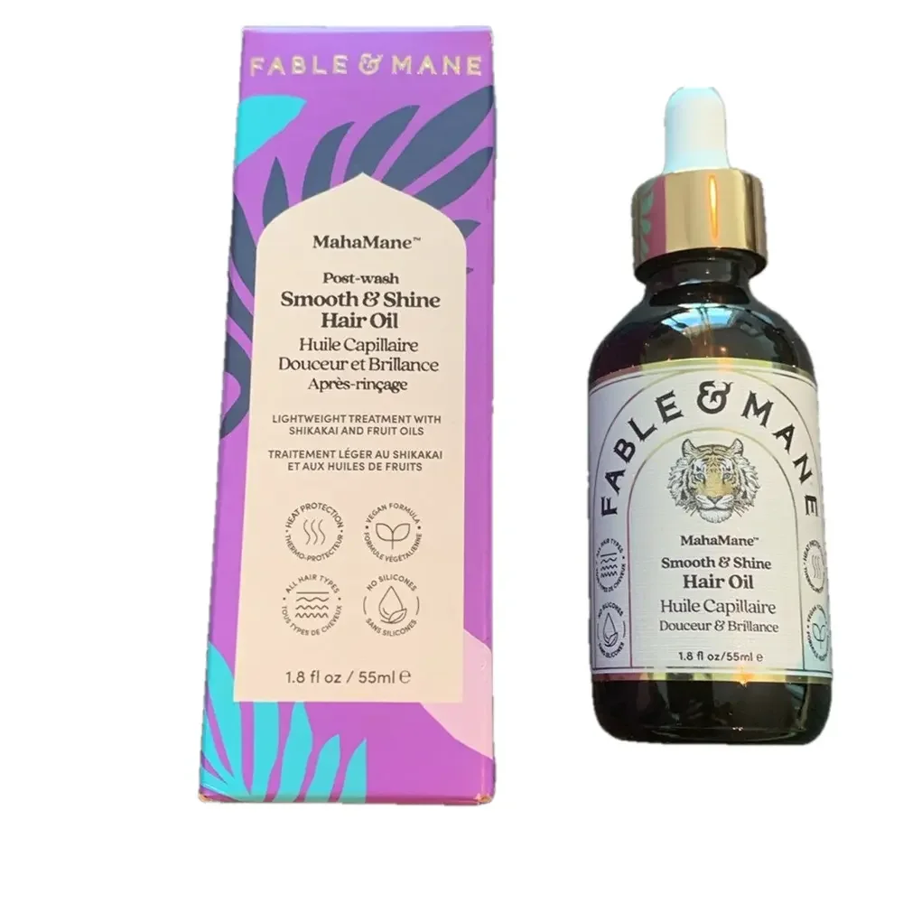 NWT FABLE & MANE MahaMane Smooth & Shine Hair Oil smooth tame protect shine - Picture 7 of 8